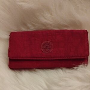 Kipling Red Wallet Fabric Minimalist Design